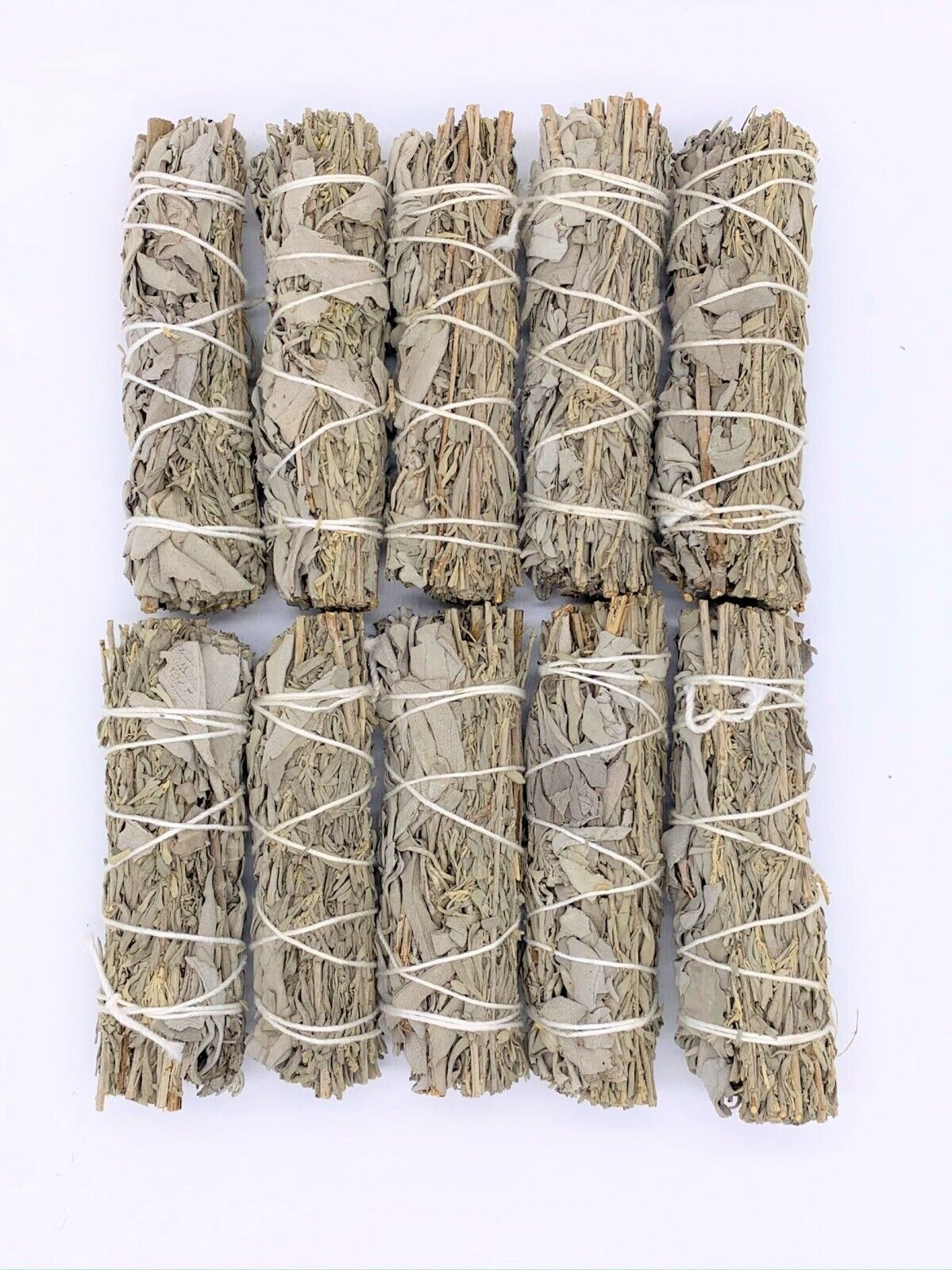 10X California White/Blue Sage Smudge Sticks 4-5 inches long -Negativity Removal