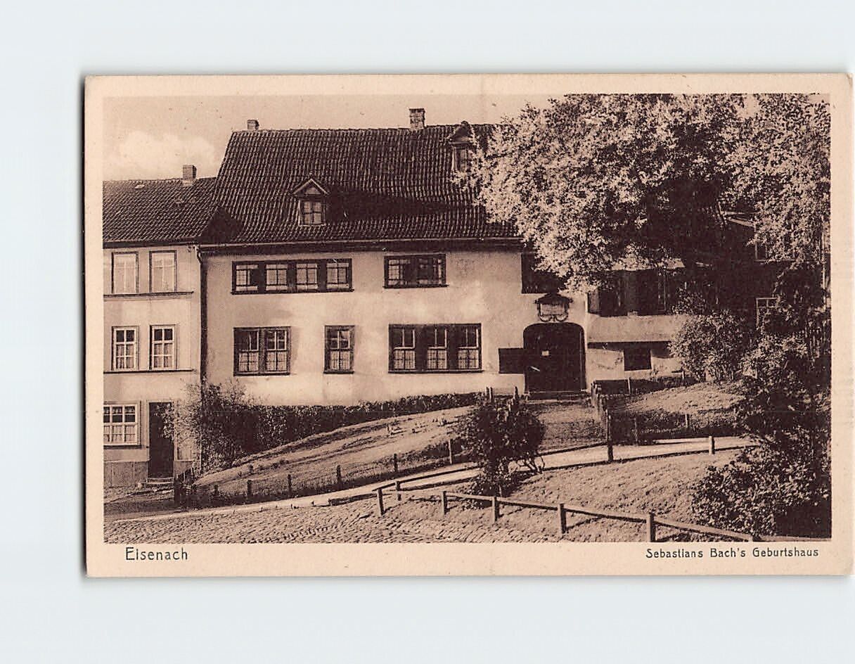 Postcard Sebastians Bachs Geburtshaus, Eisenach, Germany
