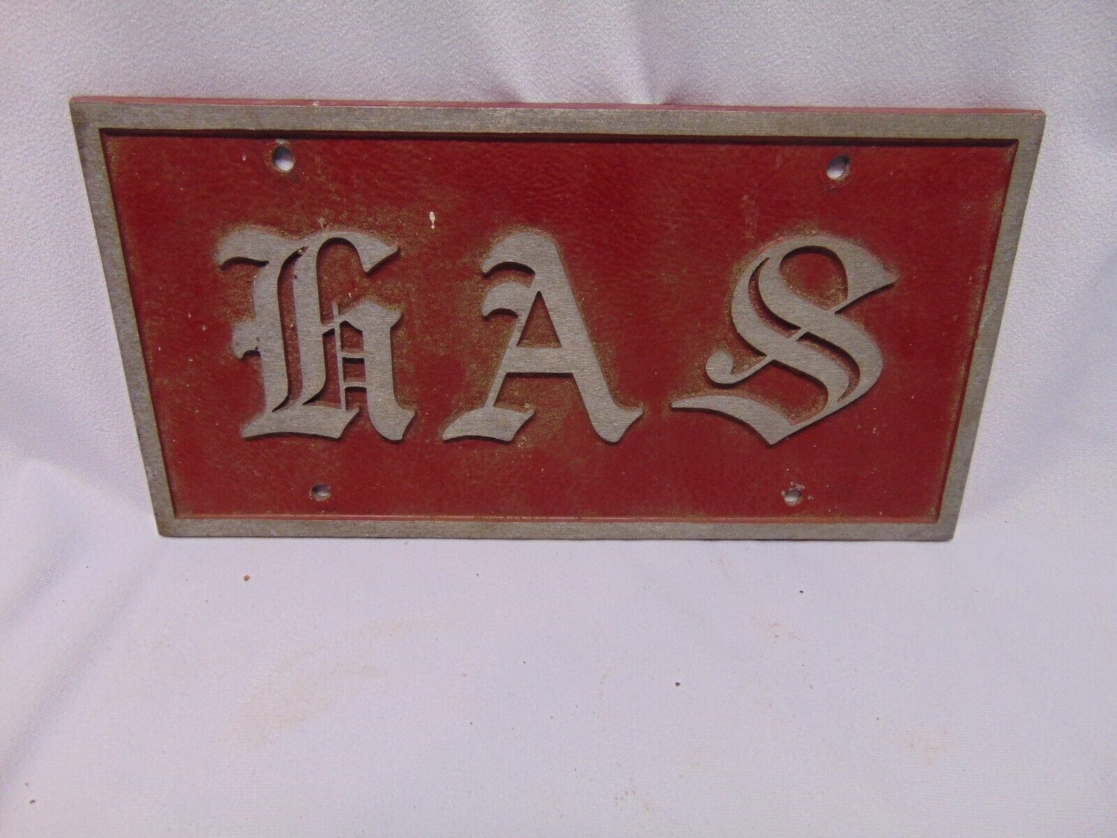 Vintage Metal G A S raised license plate 12 x 6