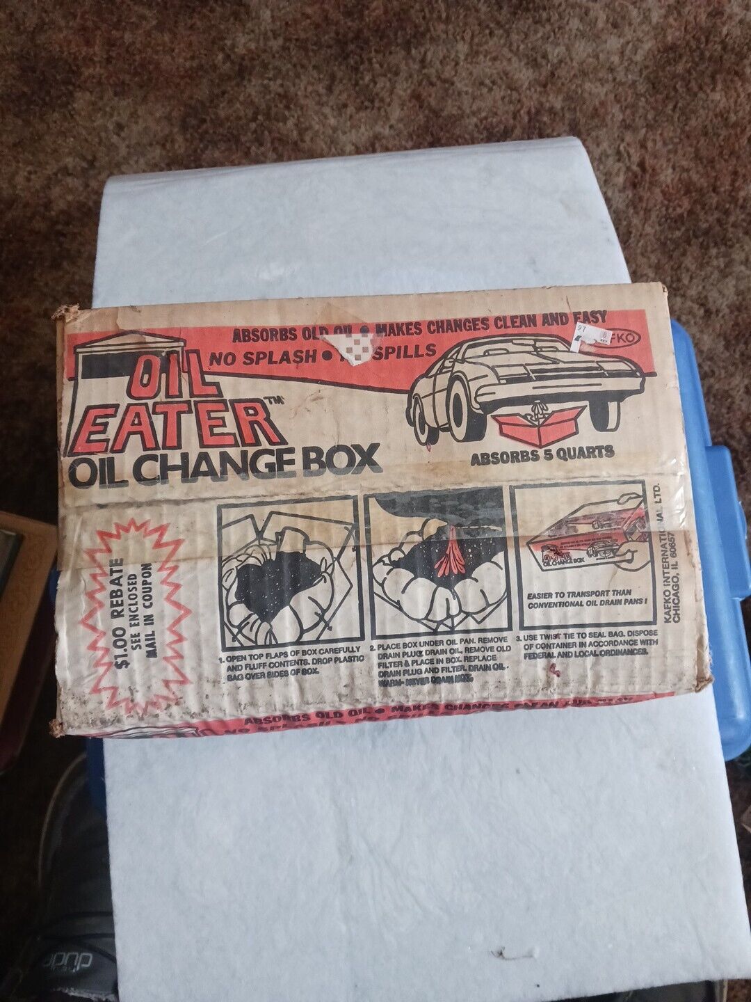 Vintage Shop Garage Antique Kafko Oil Eater Oil Change Box Kit 284618 NOS 