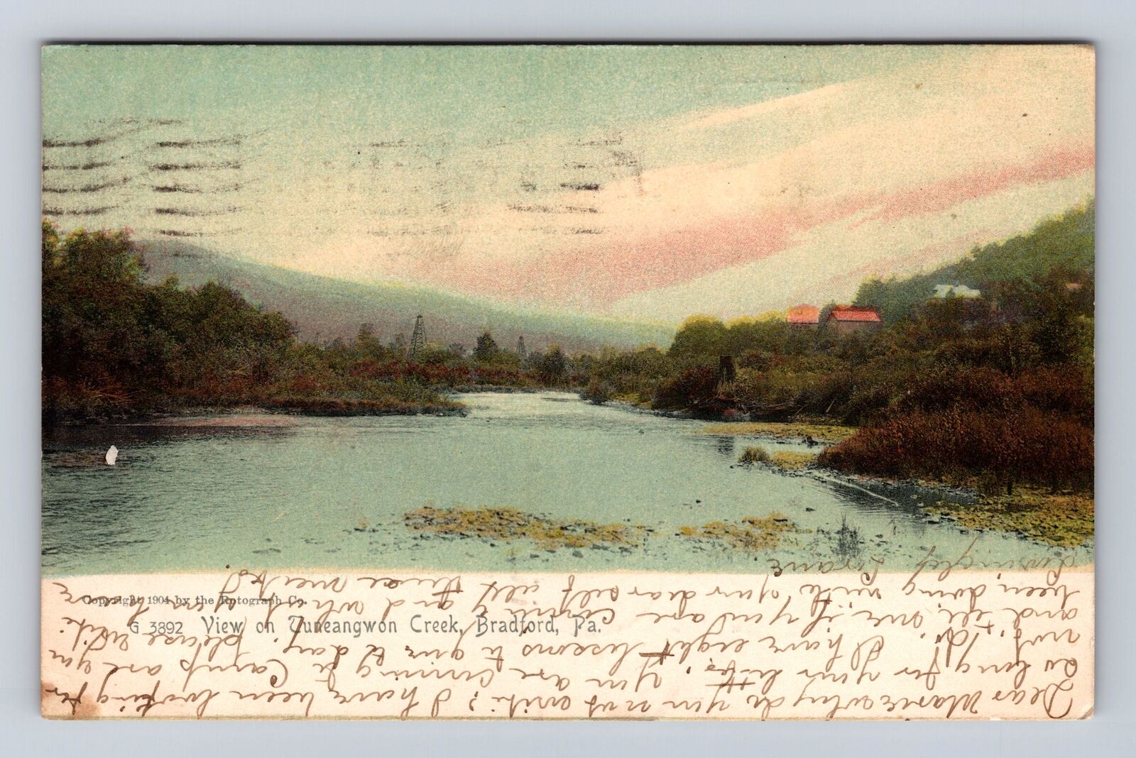 Bradford PA-Pennsylvania, View on Tuneangwon Creek, Vintage c1905 Postcard
