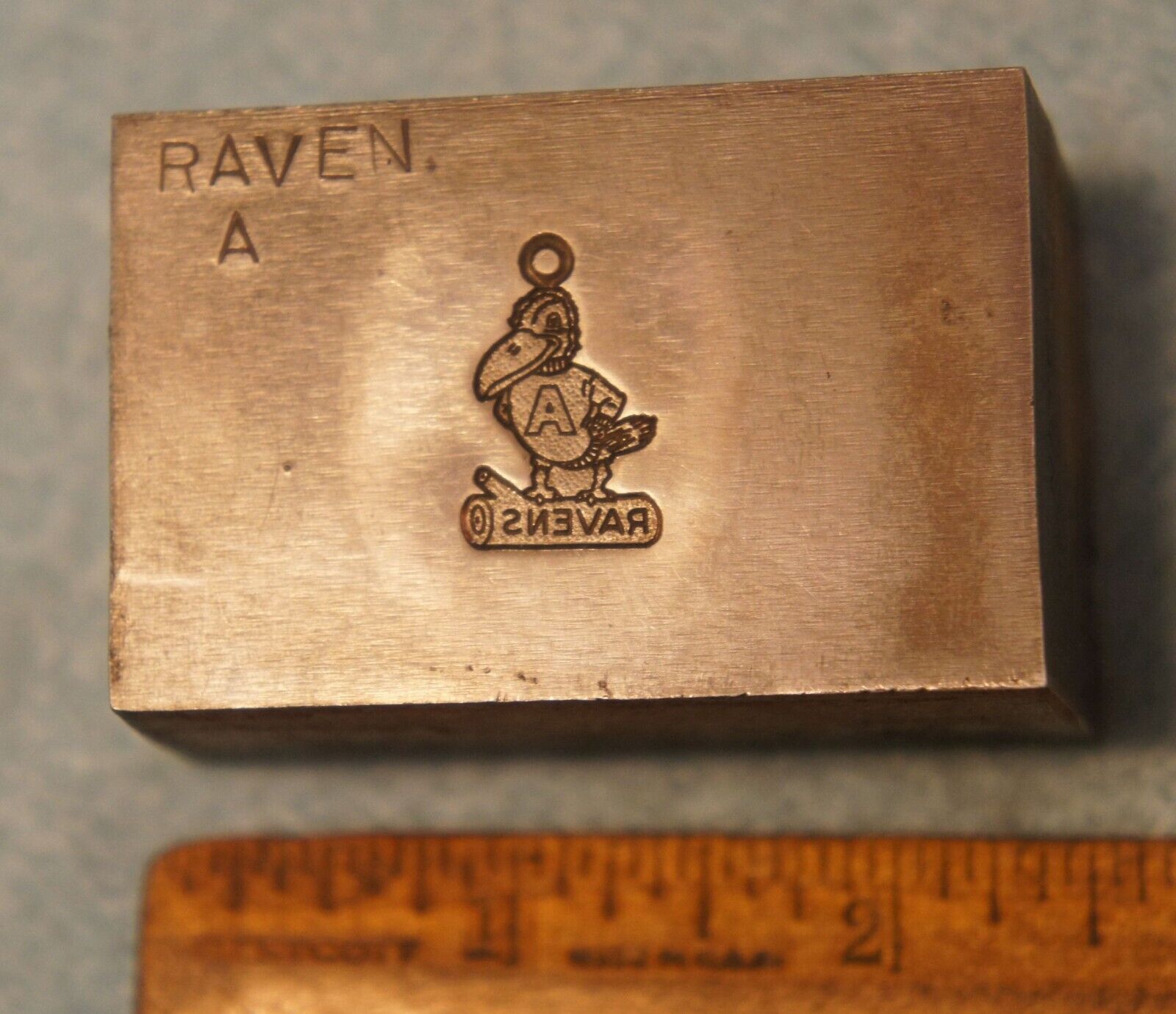 Vintage RAVEN w/ A Mascot Charm STEEL STAMPING DIE CGX88