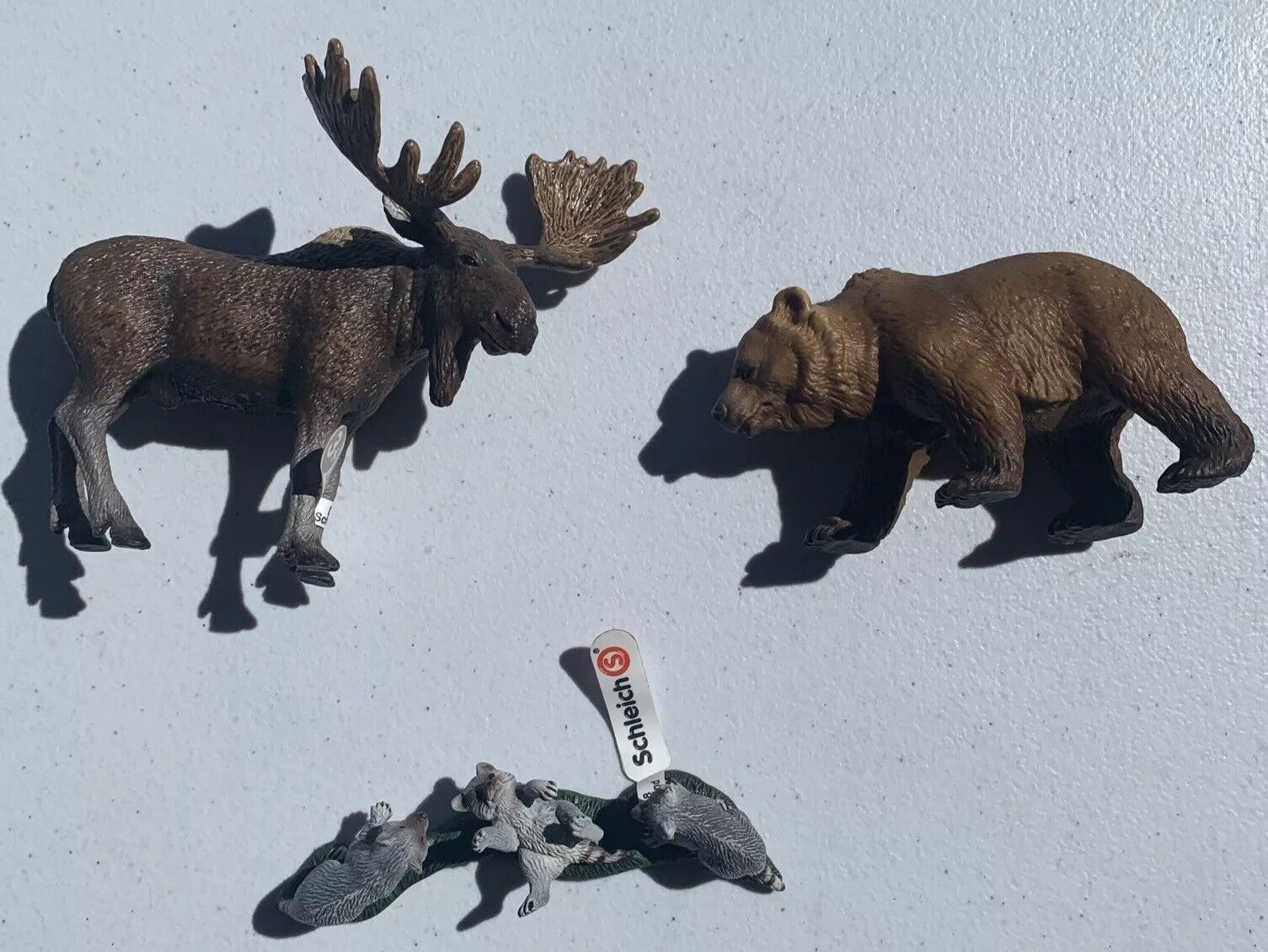 Schleich Animal lot of 3 Moose Raccoons And Bear