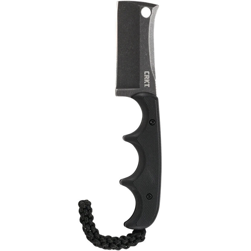 CRKT Minimalist Fixed Blade Neck Knife G10 Scales Black Cleaver Blade 2383 K