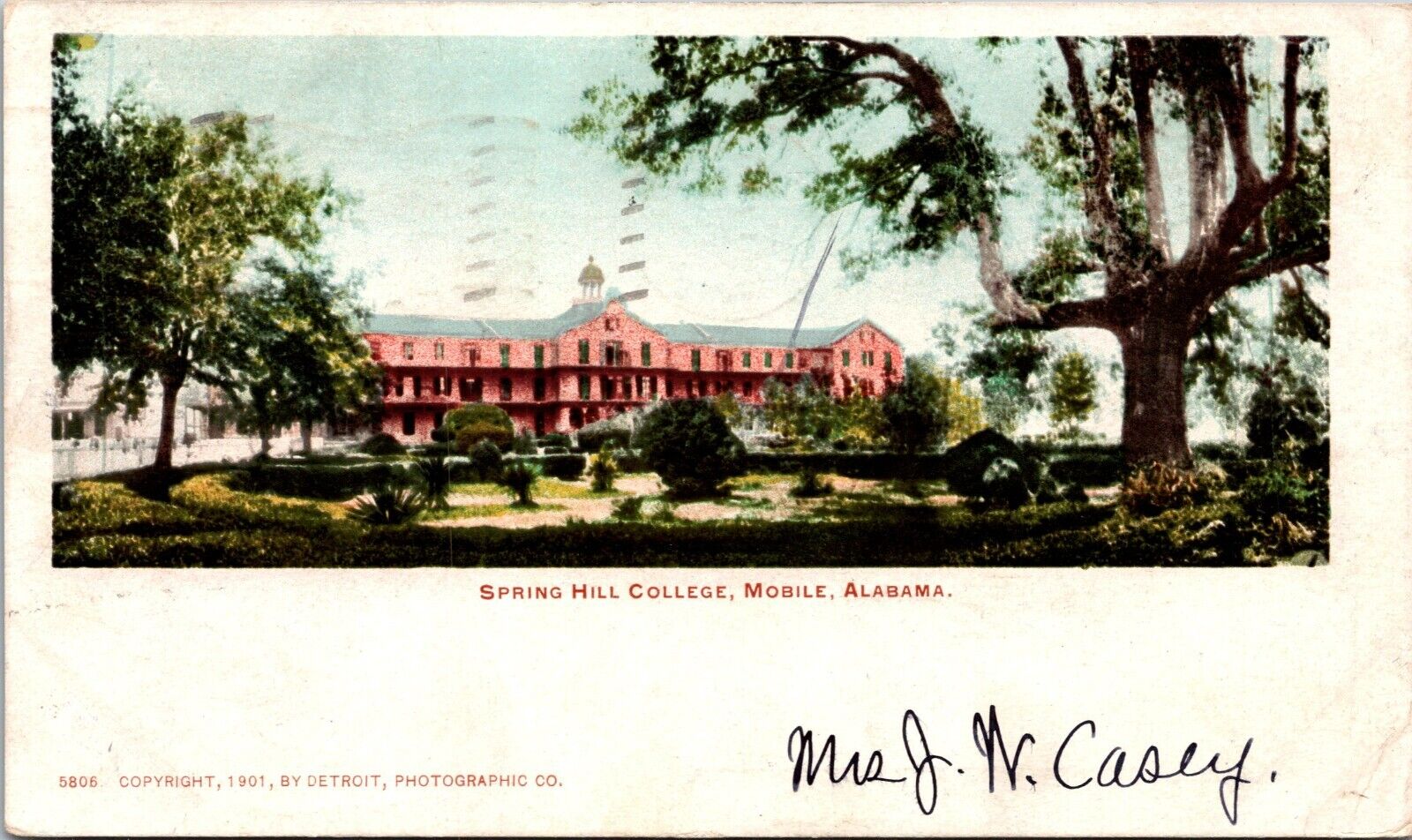 Spring Hill College Mobile AL Alabama Detroit Photographic 1901 PMC postcard P12