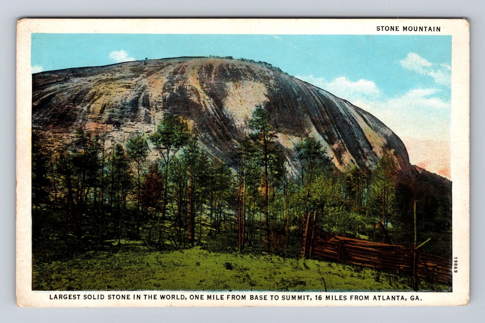 Atlanta GA-Georgia, Stone Mountain, Antique, Vintage Souvenir Postcard