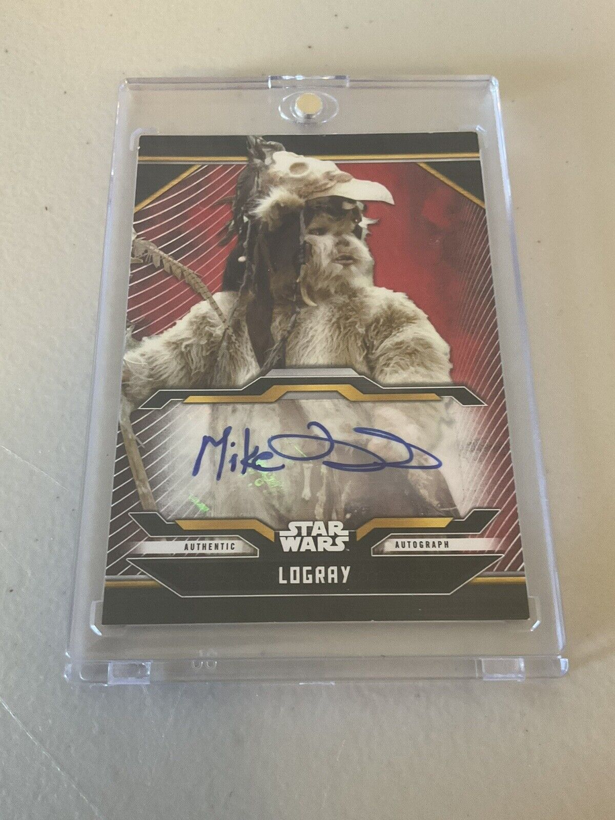 2021 Topps Star Wars Bounty Hunters - Mike Edmonds As Logray - Red Auto /10