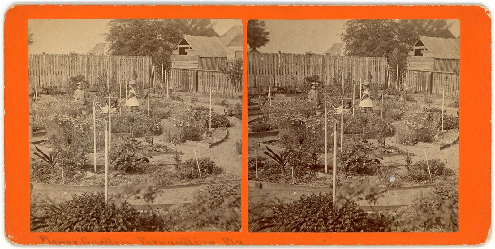 FLORIDA SV - Fernandina Beach - Flower Garden - 1870s RARE