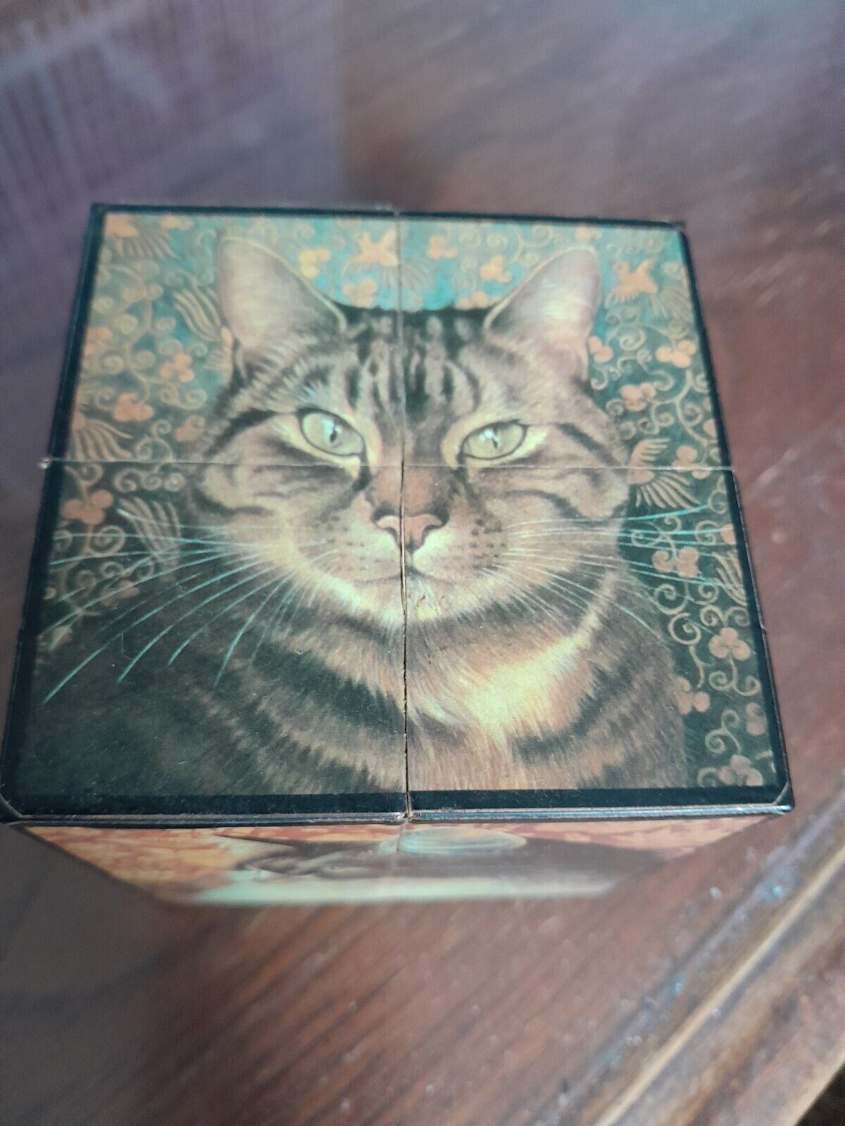  Vintage Enesco  Lesley Ann Ivory Cats Cube 1990