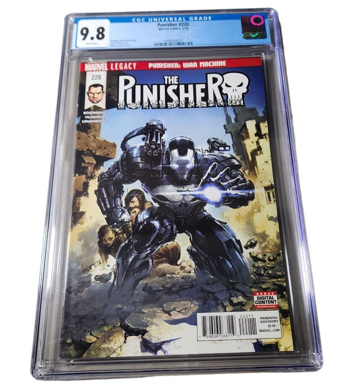 Punisher #220 2nd Frank Castle War Machine Key CGC 9.8 NM/M Gorgeous Gem Wow