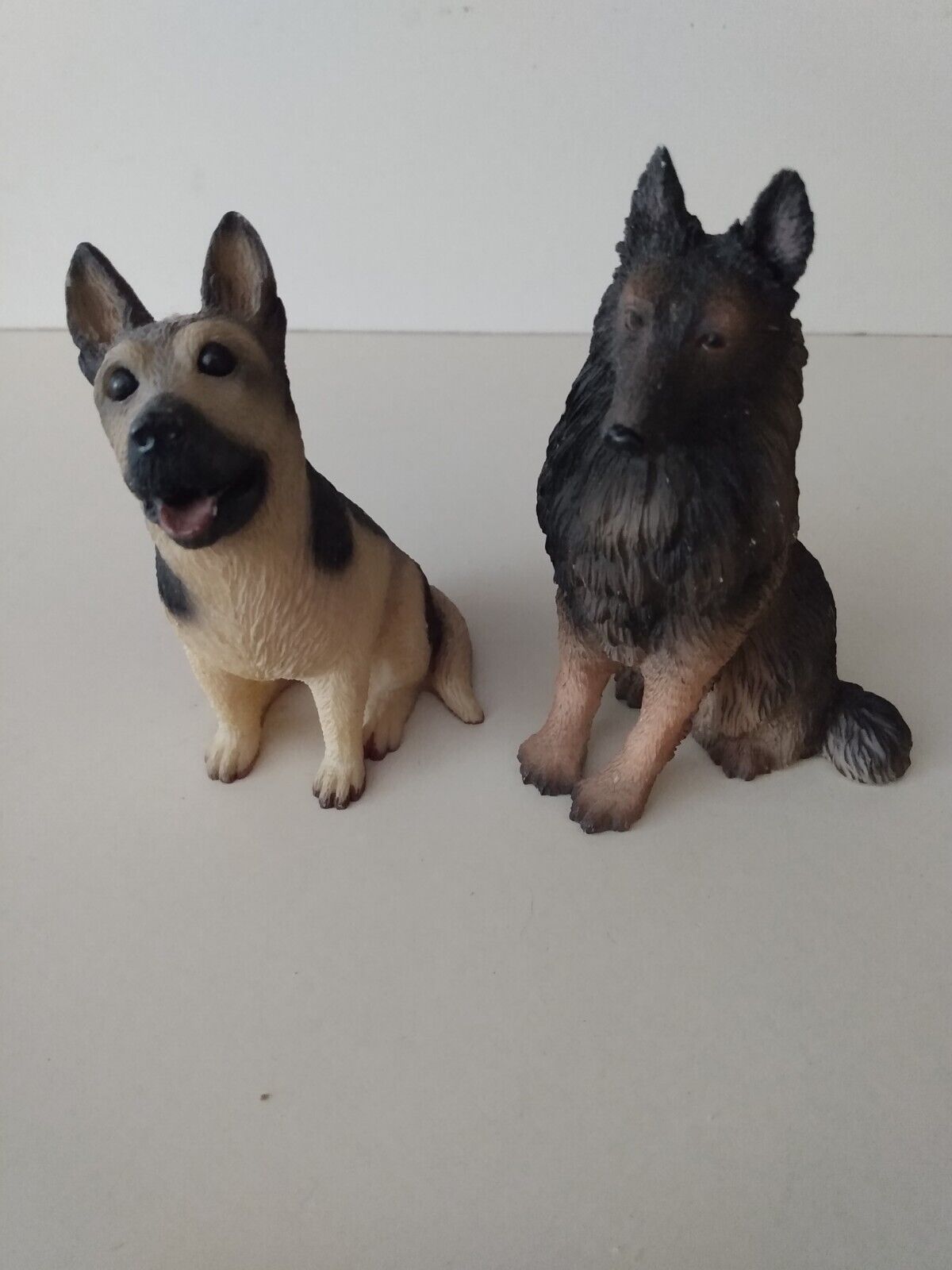 Adorable German Shepherd GSD Dog Resin Figurines Lot Of 2