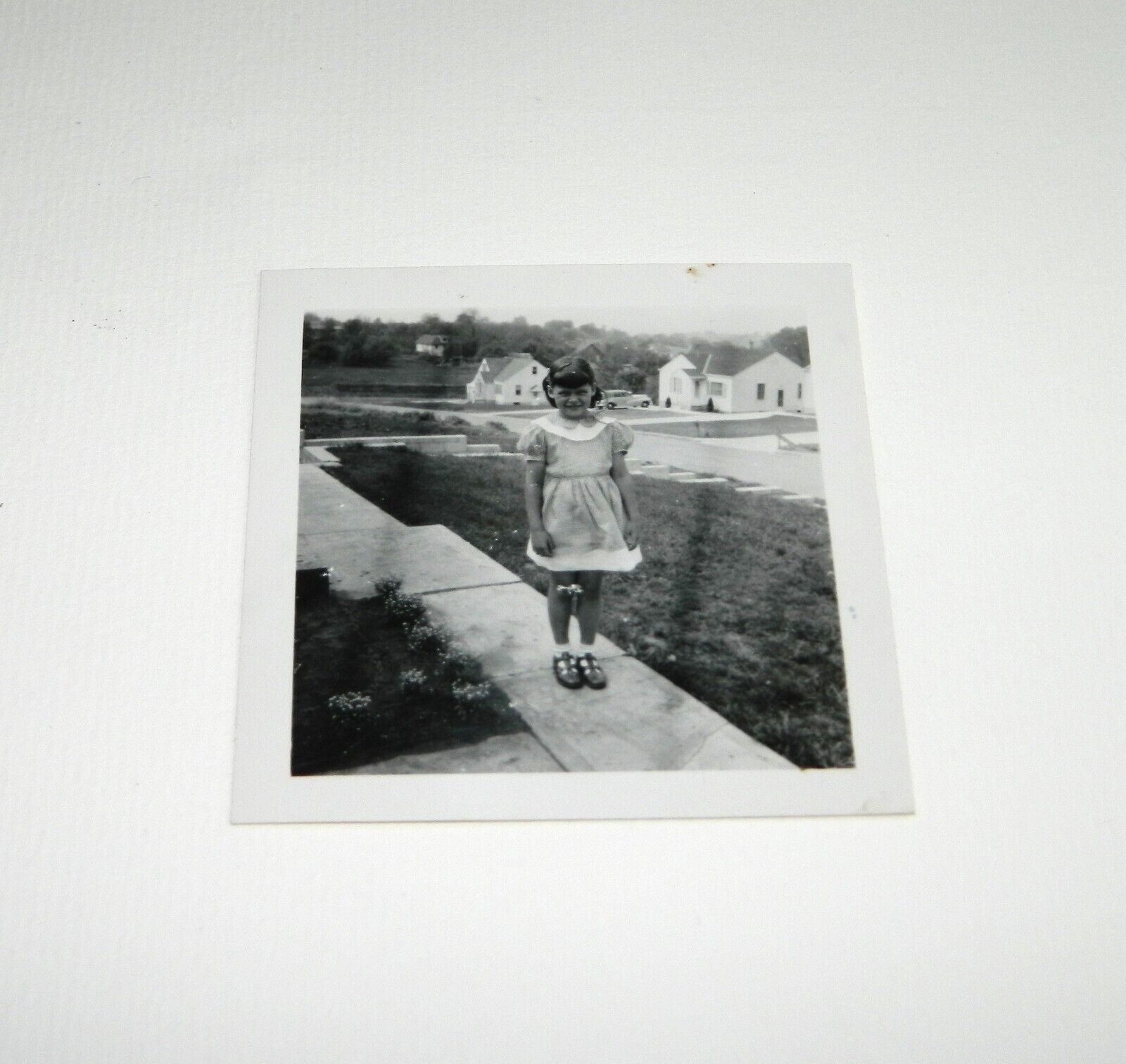 Vintage Black & White Photograph MAY 1949 OOAK CHILD LITTLE GIRL OMAHA NEBRASKA