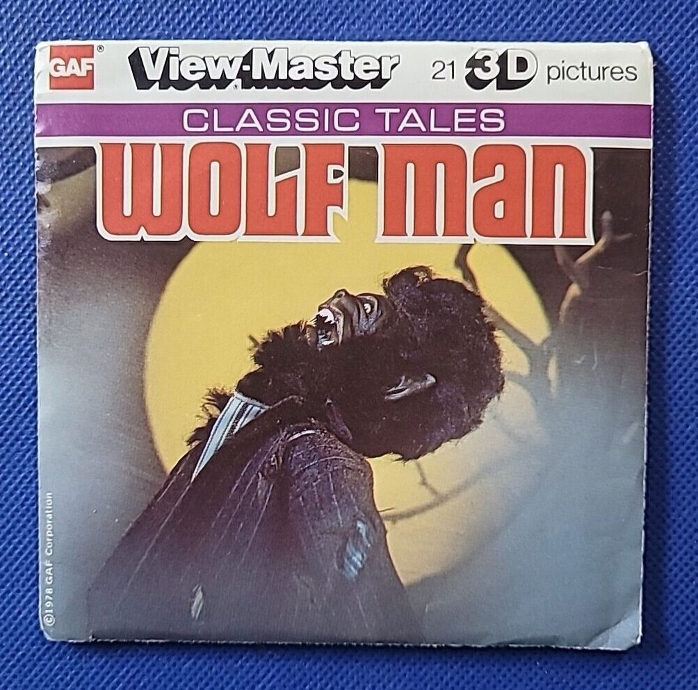 *LOOK* gaf J30 Wolf Man Wolfman Classic Monster Tales view-master 3 Reels Packet