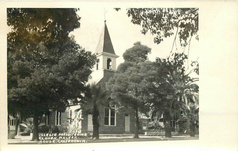 Azusa California Iglesia Presbyterian Church 1948 RPPC Photo Postcard 20-4851