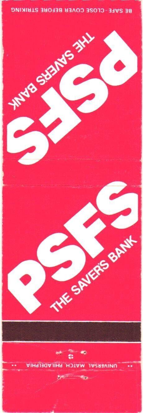 Philadelphia Pennsylvania PSFS The Savers Bank Vintage Matchbook Cover