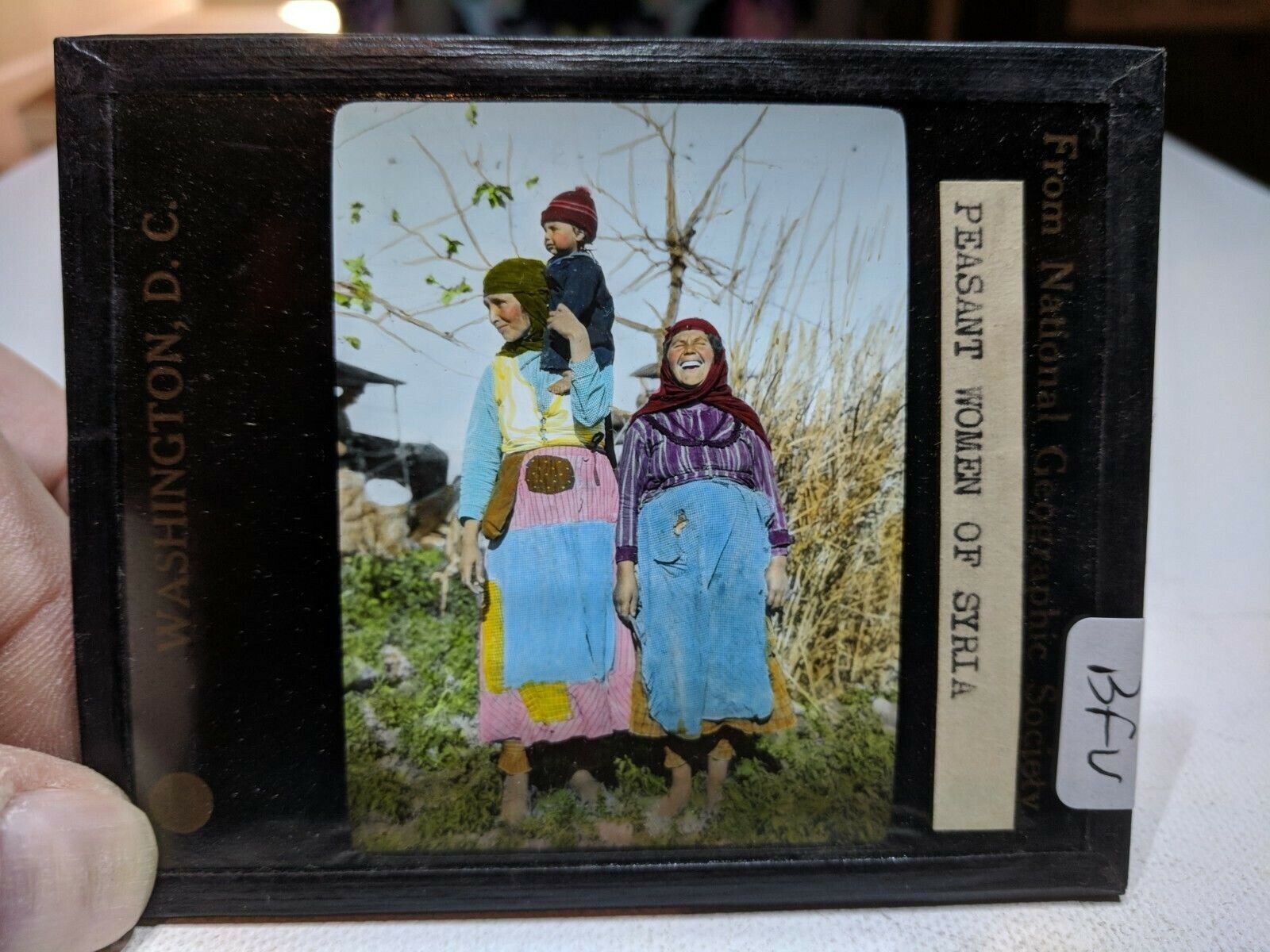 Colored Glass Magic Lantern Slide BFV Peasant Women of Syria Middle East