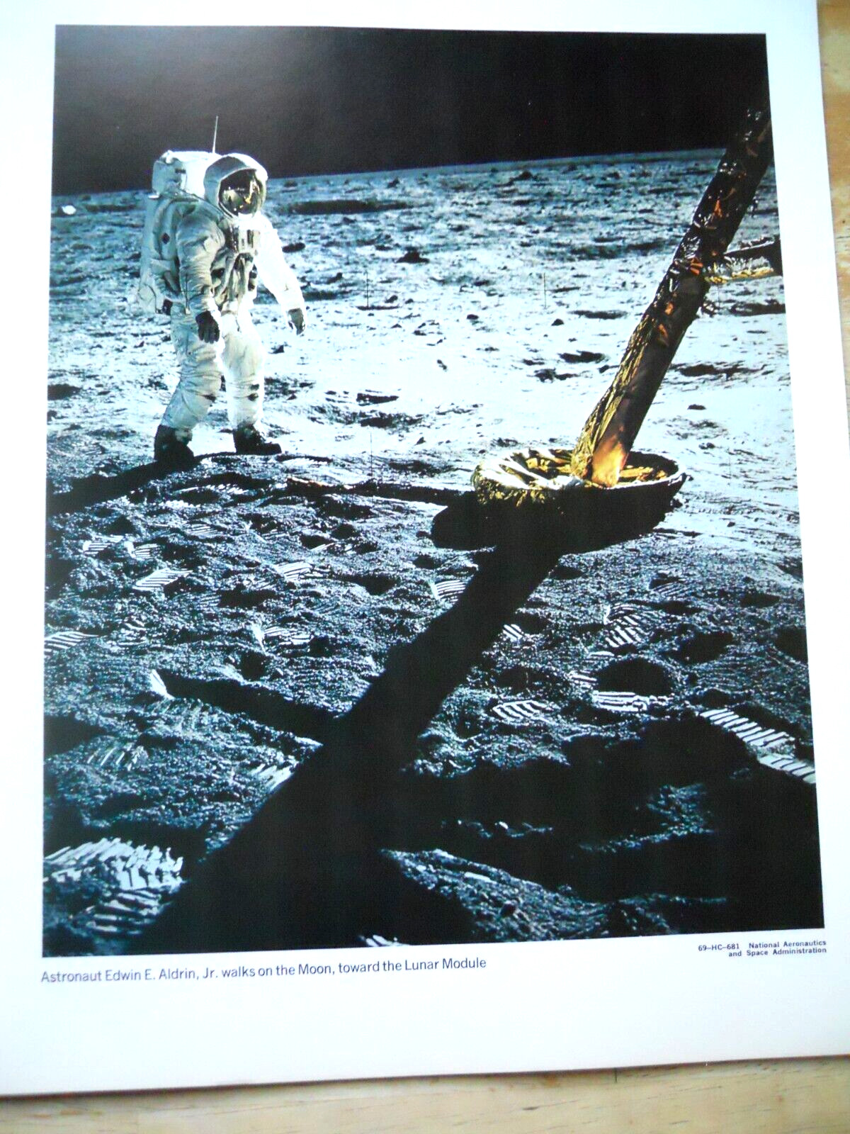 Original NASA photo Edwin E Aldrin Jr Walks on the Moon  11x14