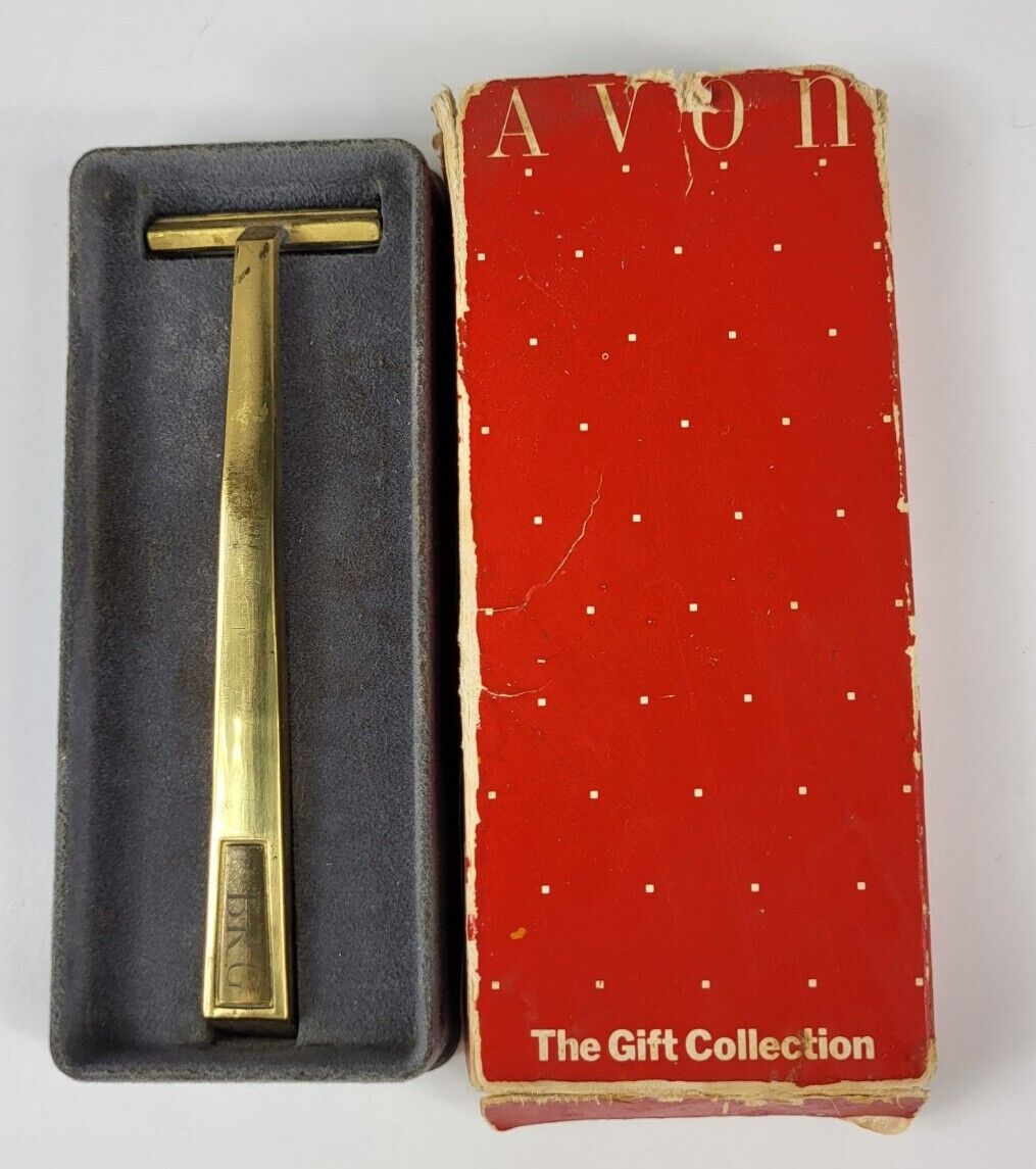 Vintage Avon Gift Collection BRG Solid Brass Razor with Original Box
