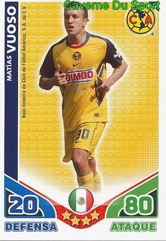 012 VICENTE VUOSO CF.AMERICA MEXICO CARD WORLD STARS 2010 TOPPS
