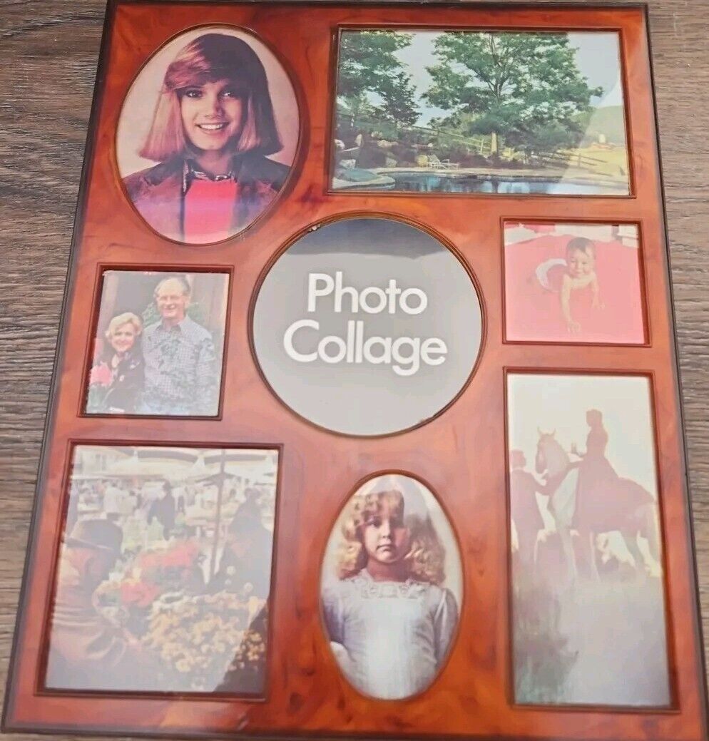 VTG 1970s  Picture Collage Frame Tortoiseshell Plastic 9×12