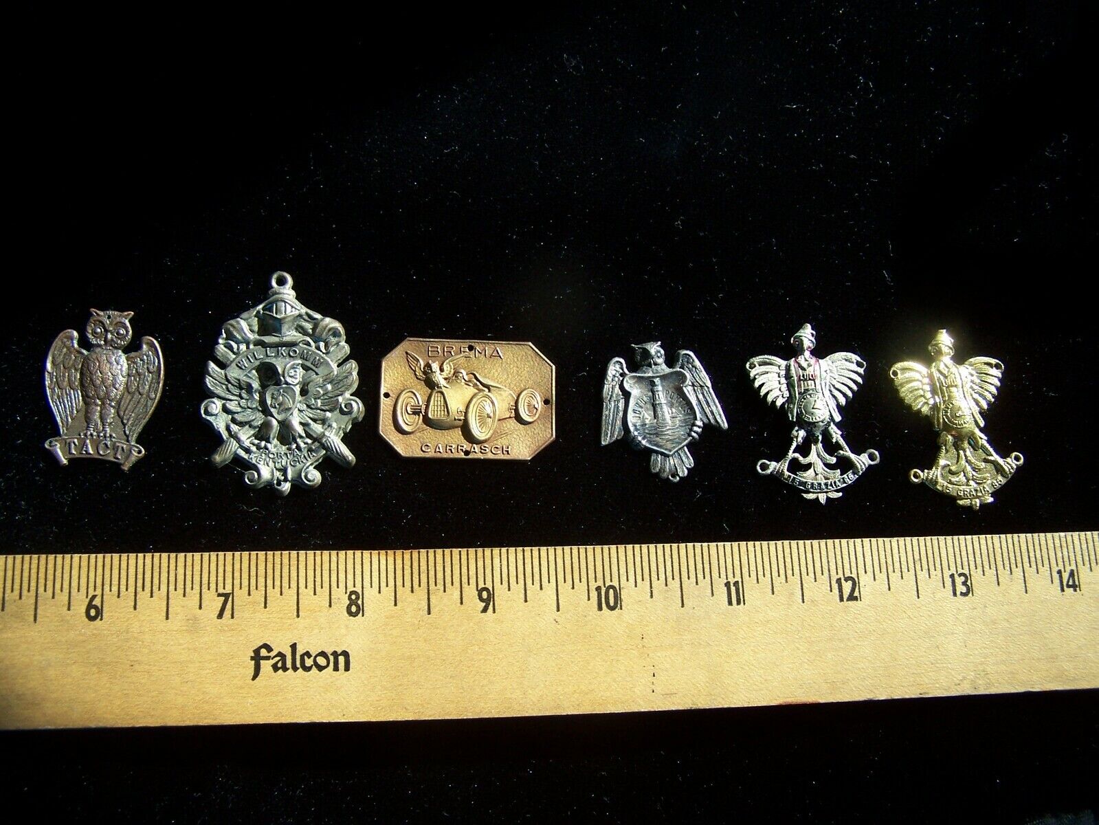 Vintage Owl pins and medallions