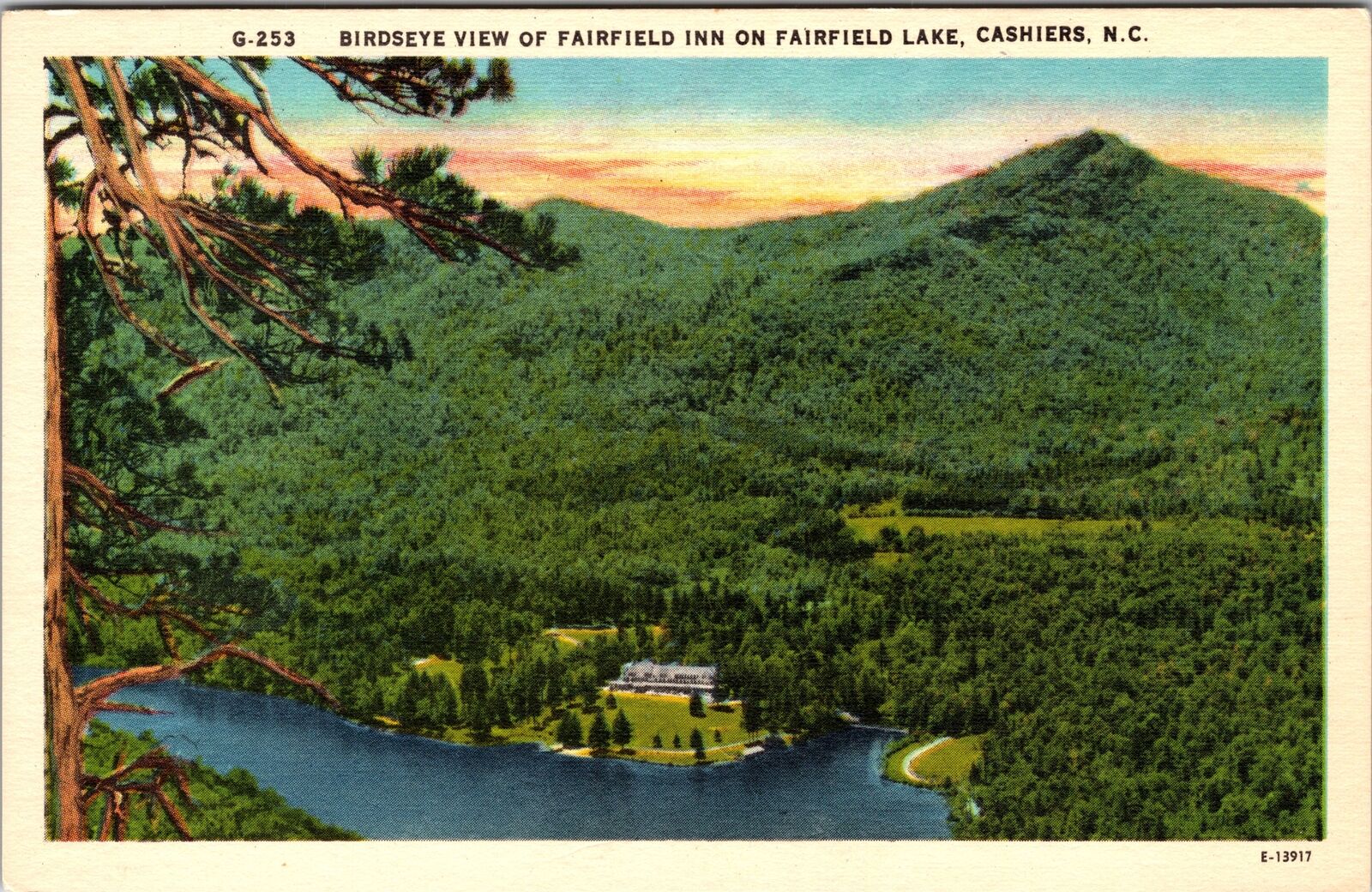 Cashiers NC-North Carolina, Aerial View Fairfield Inn, Vintage Postcard