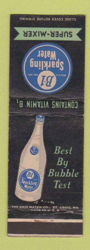 Matchbook Cover - B1 Sparkling Water