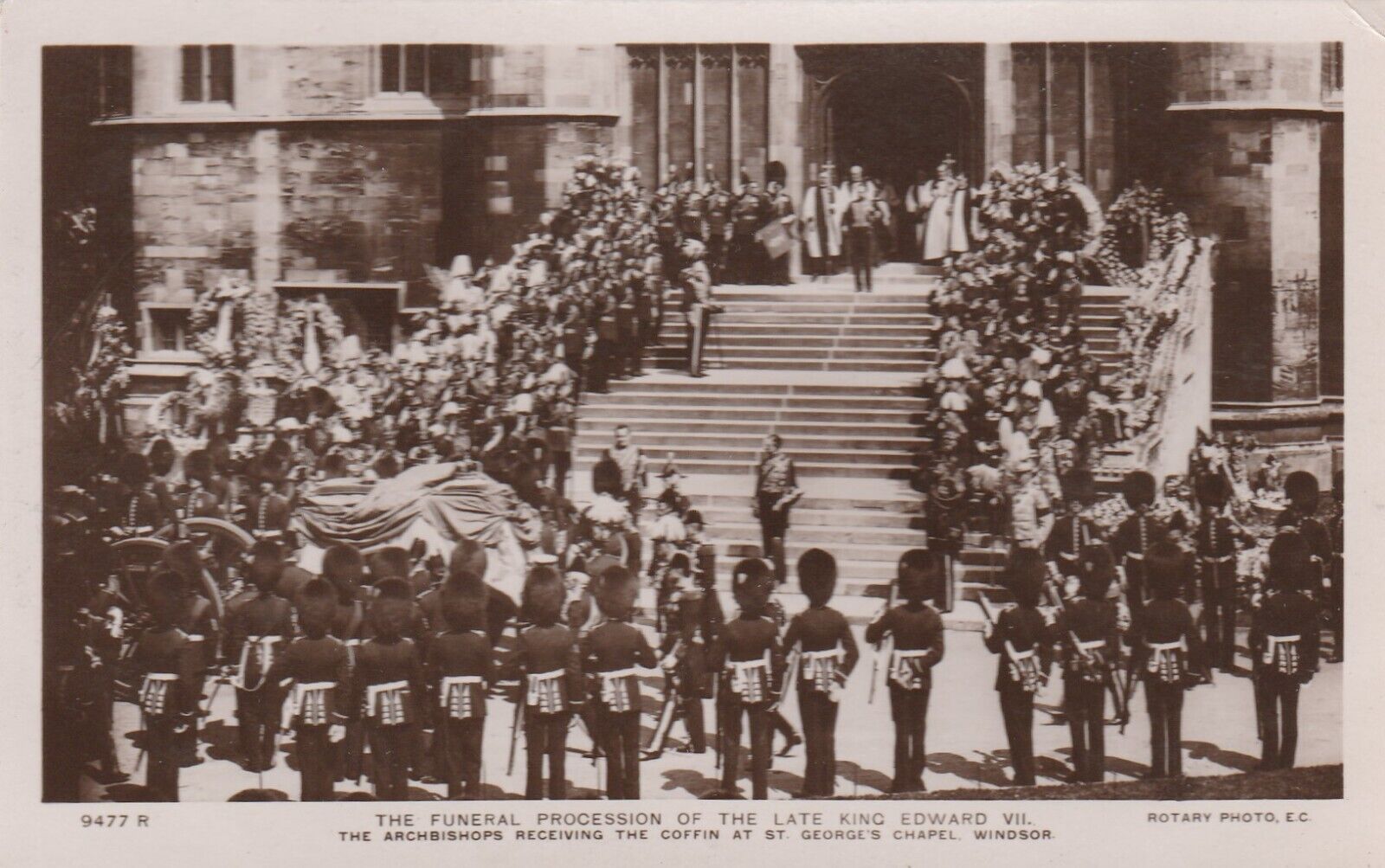 Funeral Procession King Edward VII Postcard Royalty Funeral c 1910 a