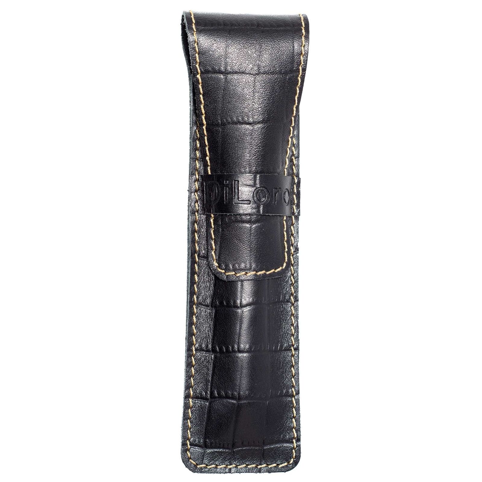 DiLoro Full Grain Top Quality Genuine Single Leather Pen Case Sleeve Holder