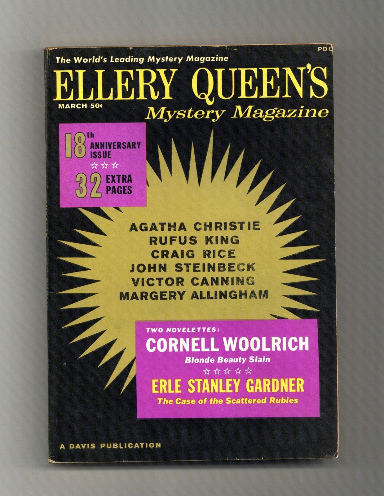 Ellery Queen's Mystery Magazine Vol. 33 #3 FN/VF 7.0 1959