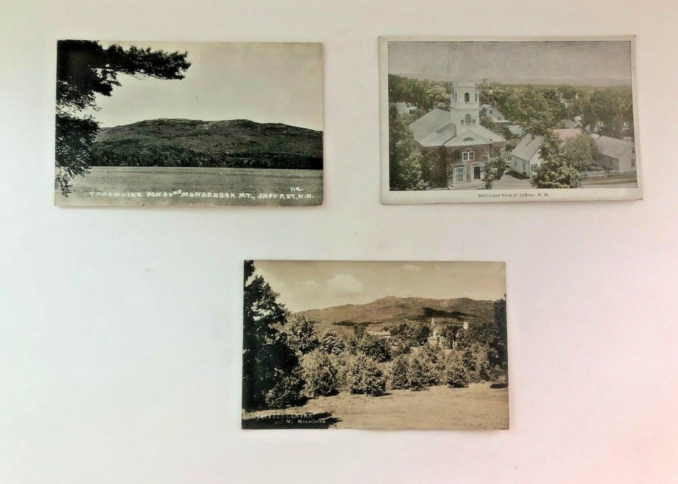 Lot Of 3 Antique  Post Cards Jaffrey & Mt. Monadnock  New Hampshire 