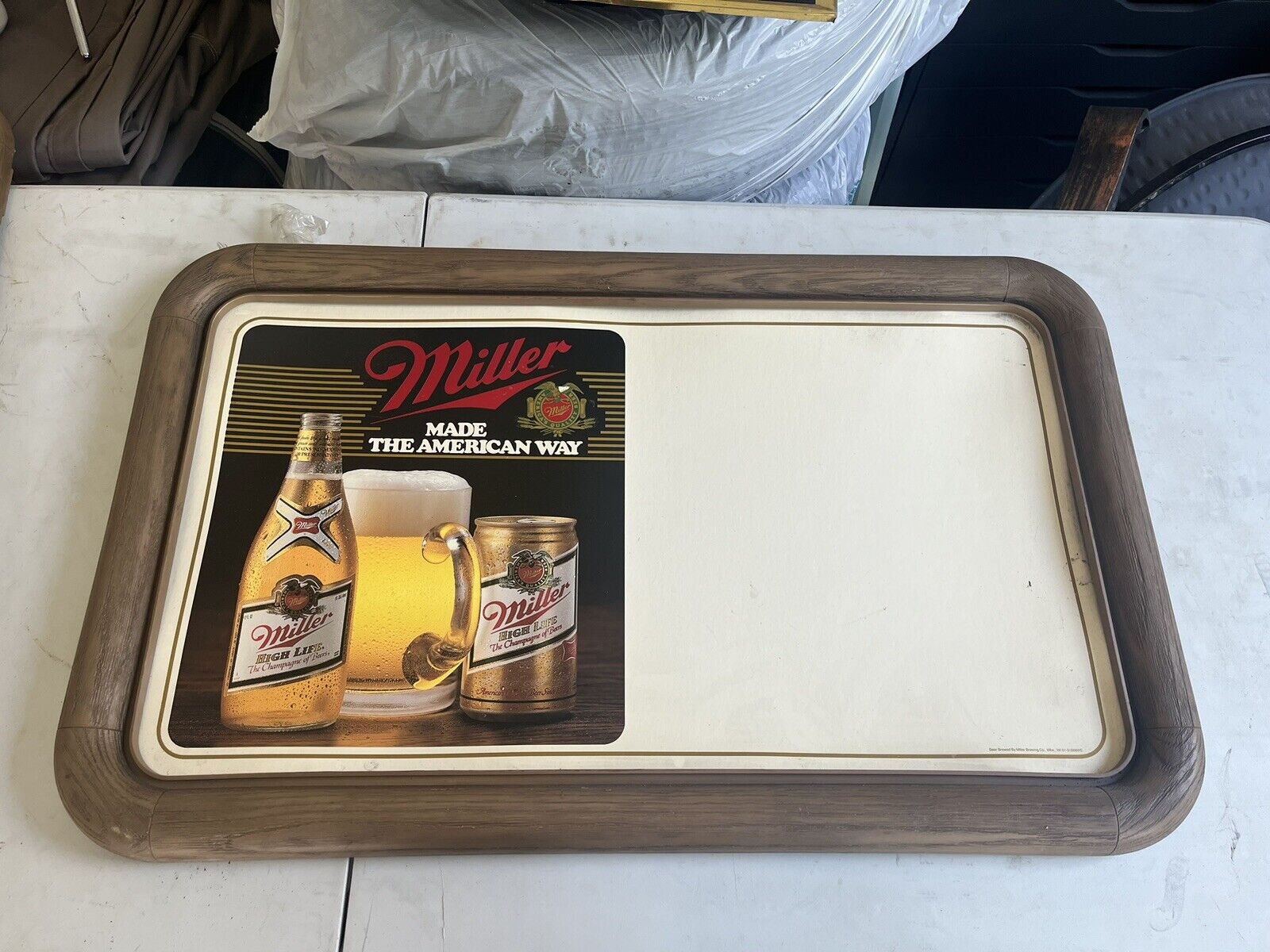 Miller Beer Menu Sign