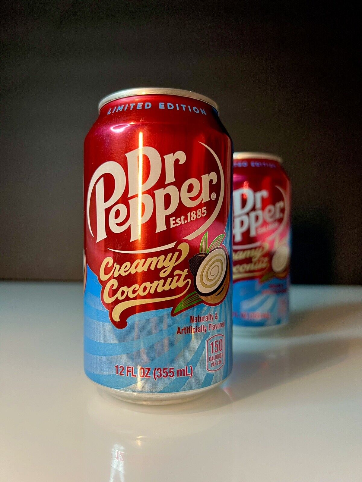 🔵New Limited Edition Rare Dr. Pepper Creamy Coconut Flavored Soda (2 Cans)