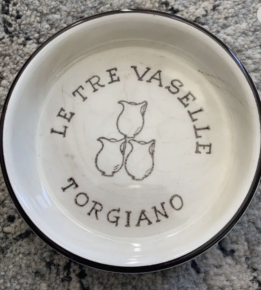 Le Tre Vaselle 4” Trinket Dish, Plate, Ash Tray Ramekin Torgiano Ceramica Vtg