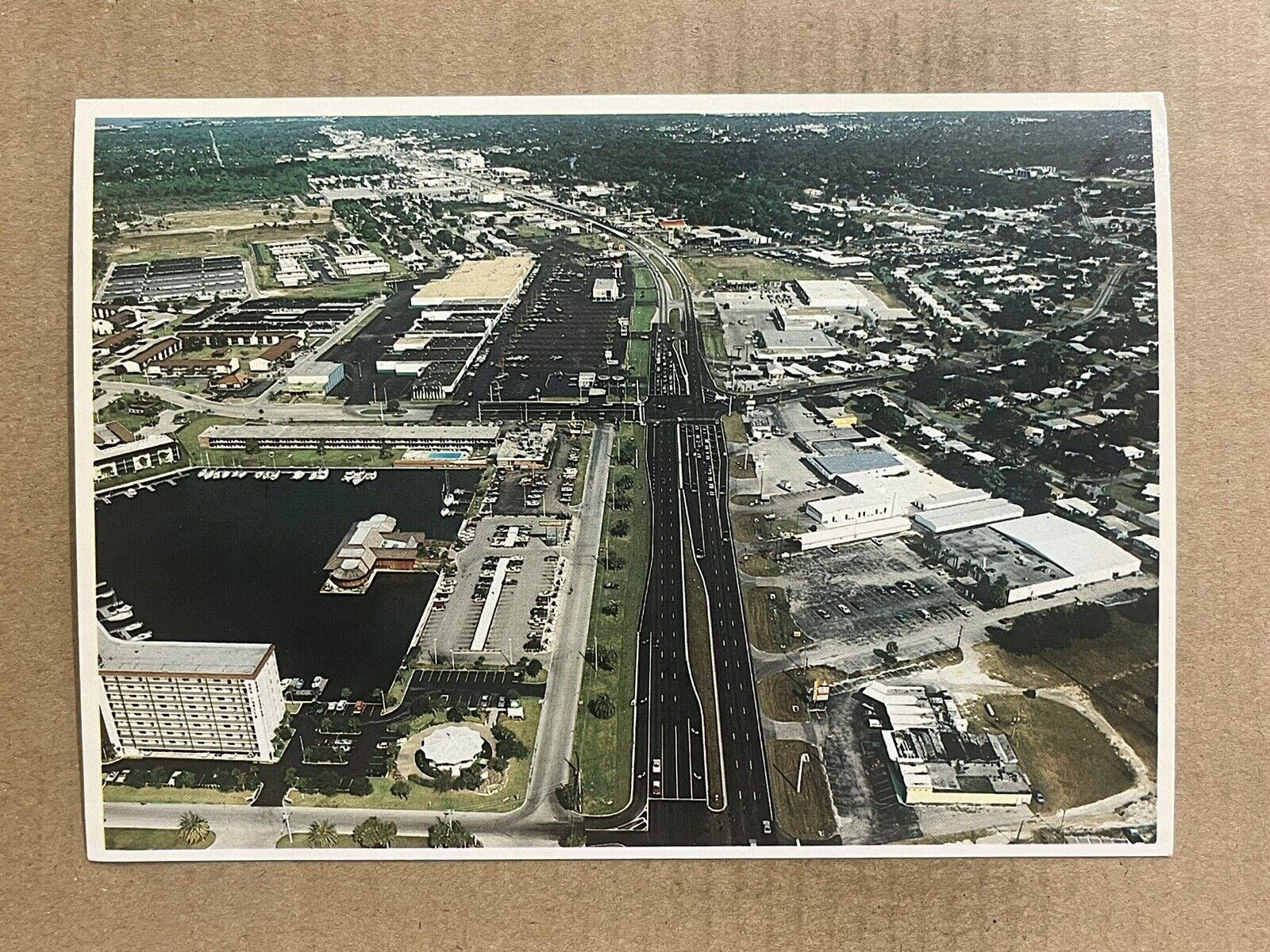Postcard New Port Richey FL Florida Southgate Shopping Center Mall Aerial View