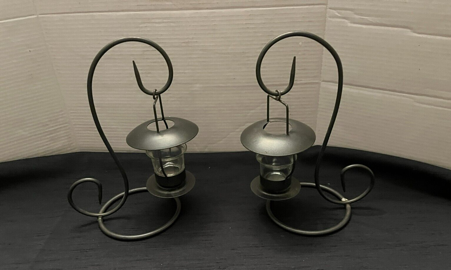 (2PC) Indoor/Outdoor Metal Tabletop Lantern/ Tea Light Candle Holders