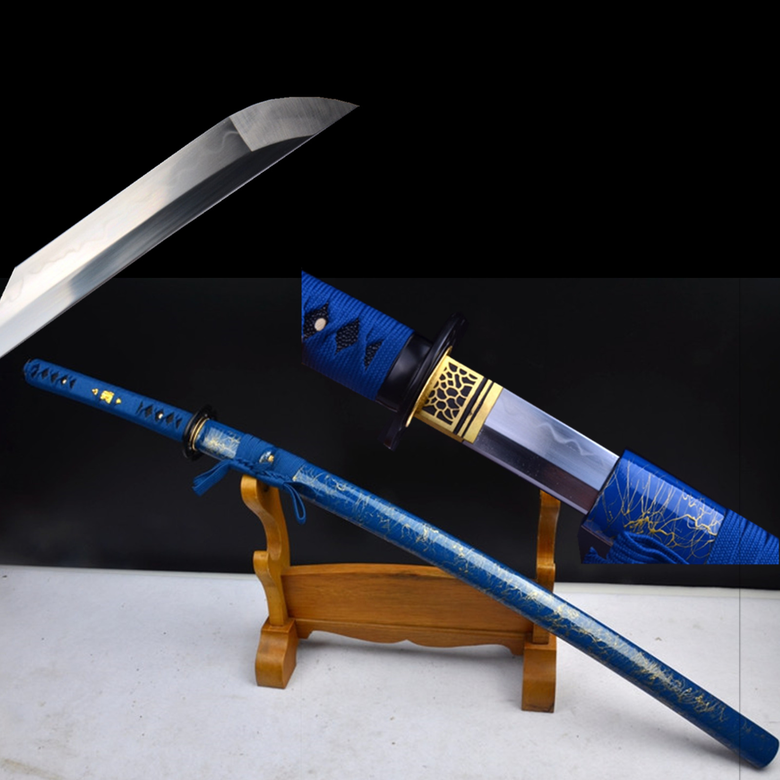Handmade Japanese Samurai Katana Full Tang 1095 Steel Clay Tempered  Sharp Sword