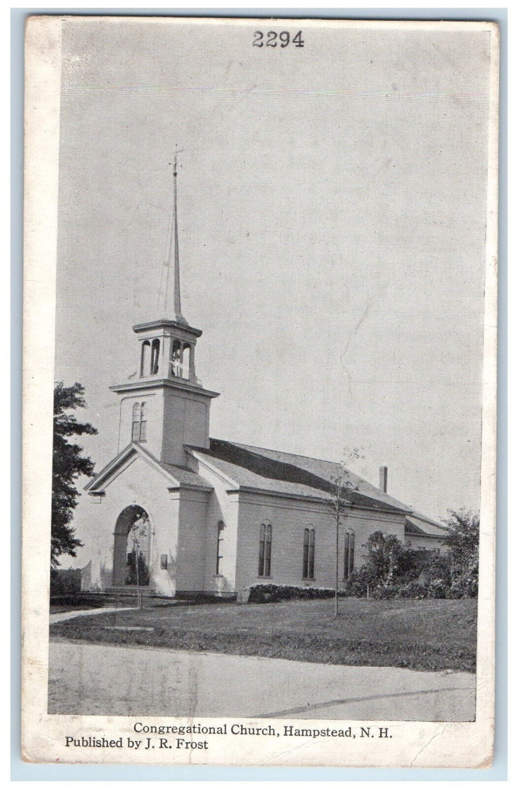 1923 Congregational Church Hampstead New Hampshire NH JR Frost Postcard