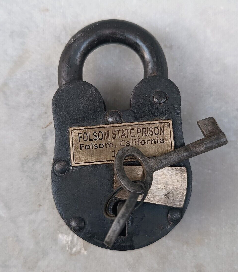 Lock Folsom State Prison Folsom California Antique Padlock Cast Iron Working