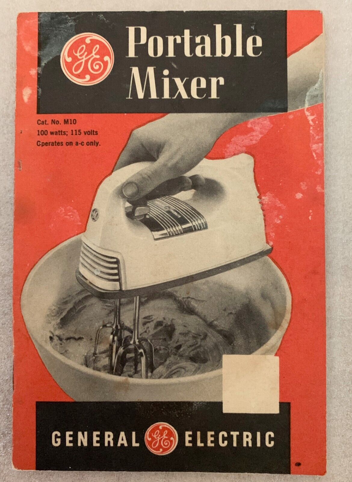 Vintage 1940s General Electric GE Portable Mixer M10 Instruction Booklet Recipes