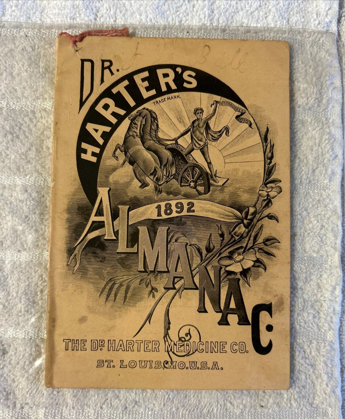 Antique Dr. Harter's 1892 Almanac , Dr. Harter's Medicine Co.  St. Louis USA