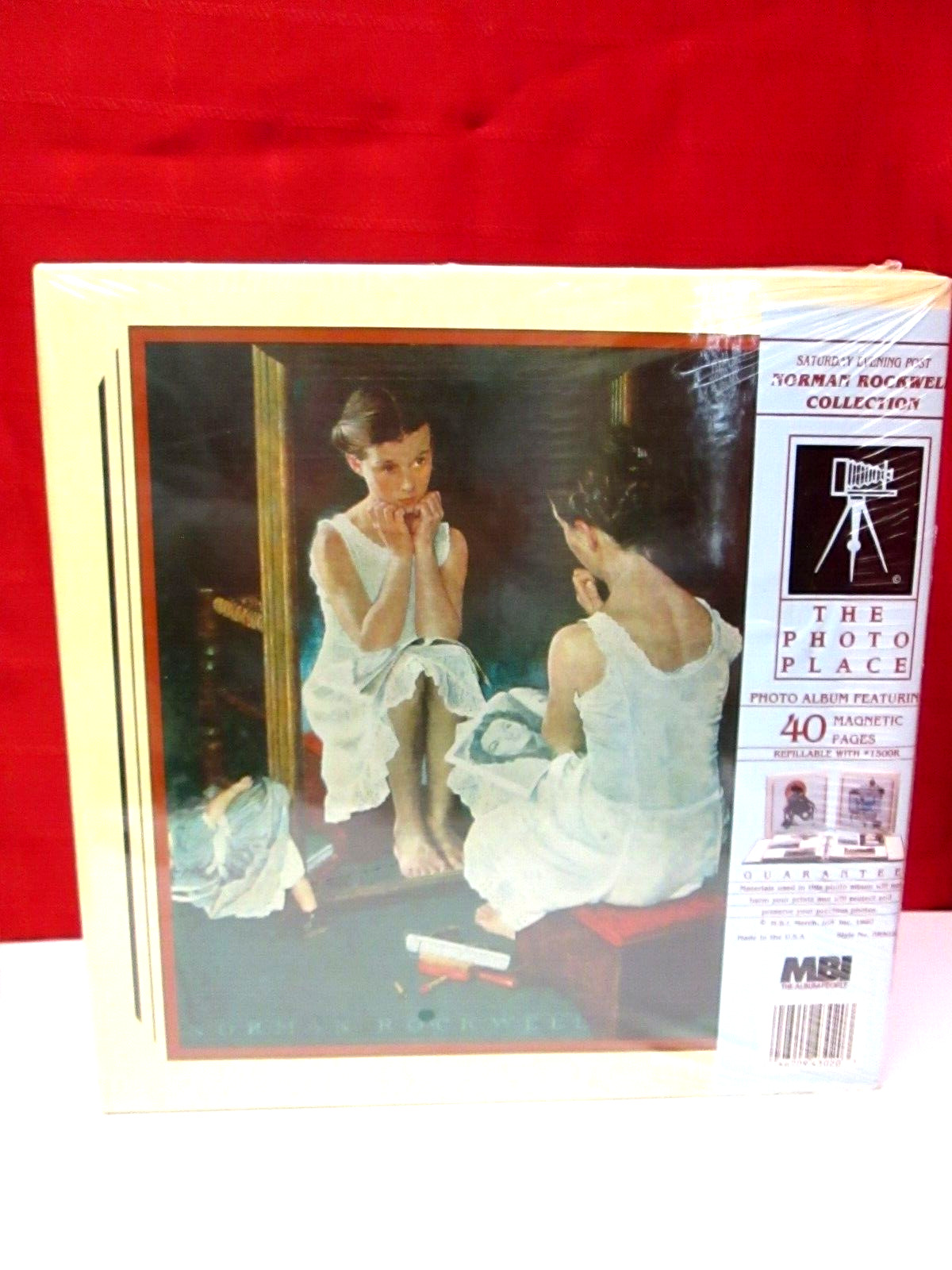 NOS 1990s NORMAN ROCKWELL GIRL AT  MIRROR FULL SIZE PHOTO ALBUM BINDER NEW USA