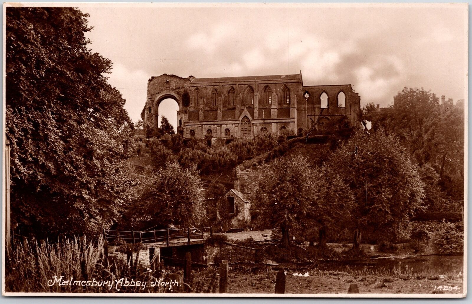 Malmesbury Abbey North England Monastery Real Photo RPPC Postcard
