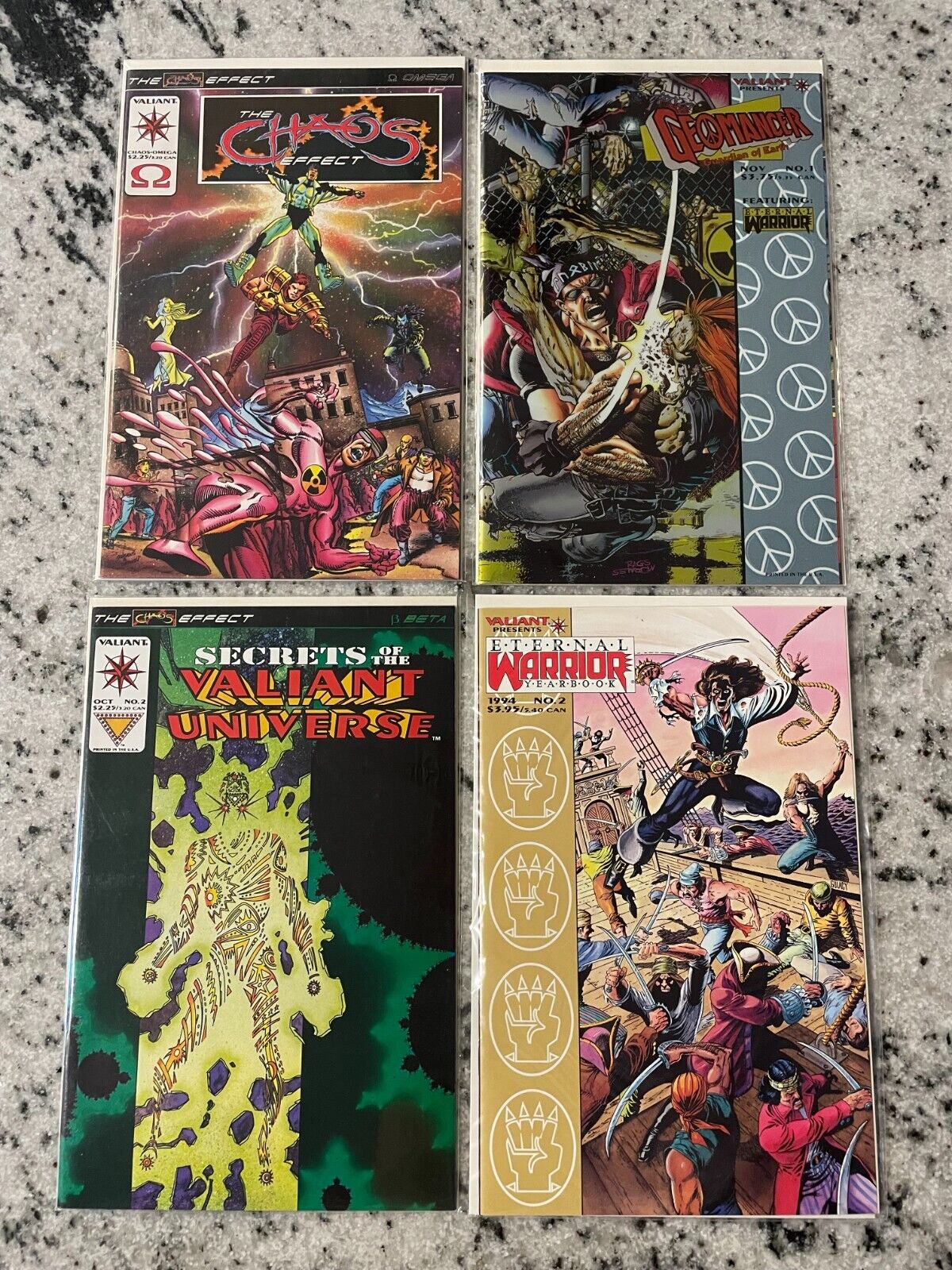 4 Comics Eternal Warrior Yearbook 2 + Valiant 2 + Geomancer 1 + Chaos NM RH22