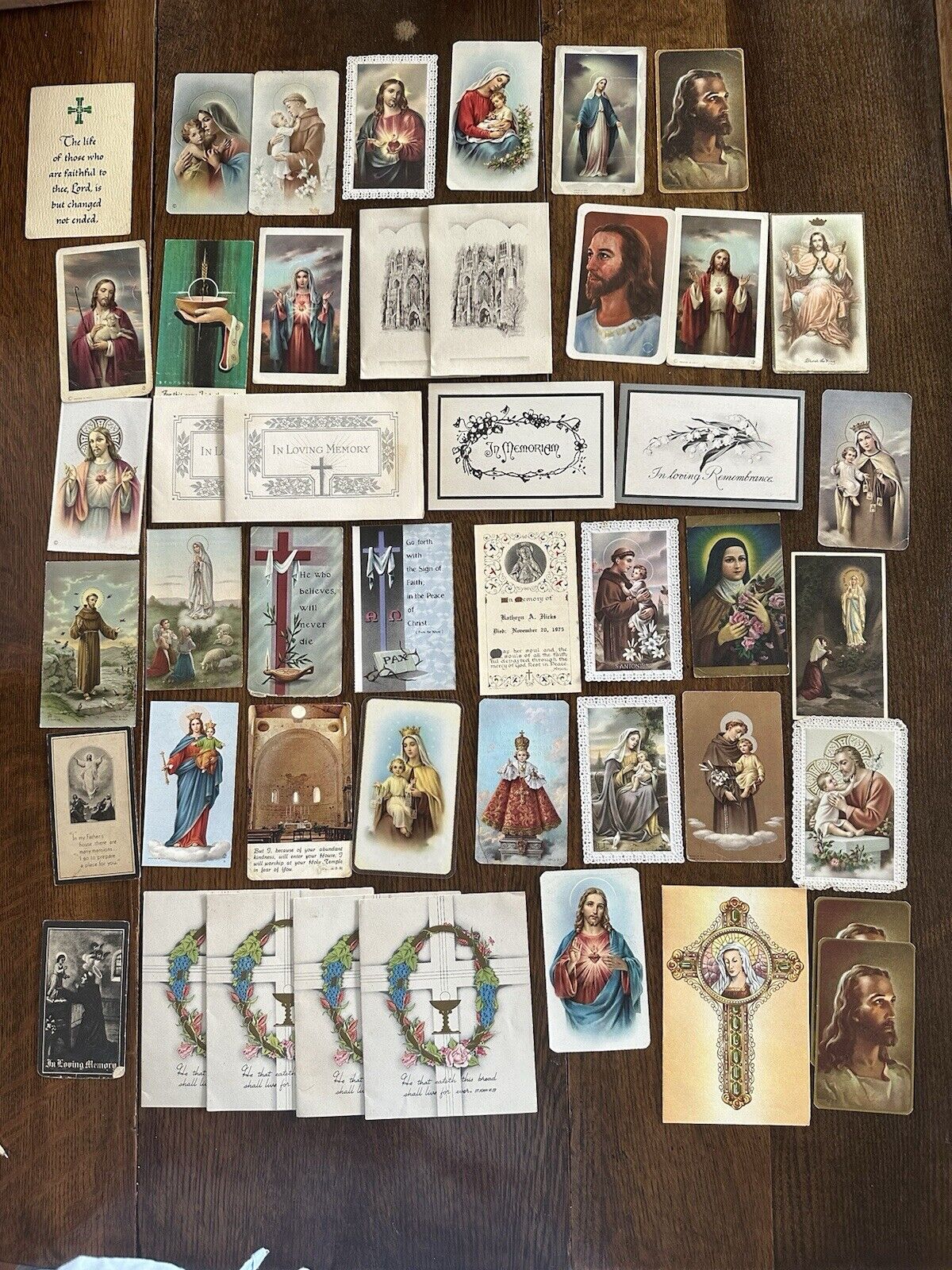 VTG Catholic Funeral Mass And Holy Religious Cards 1940s-1980s Lot of 46 Pcs