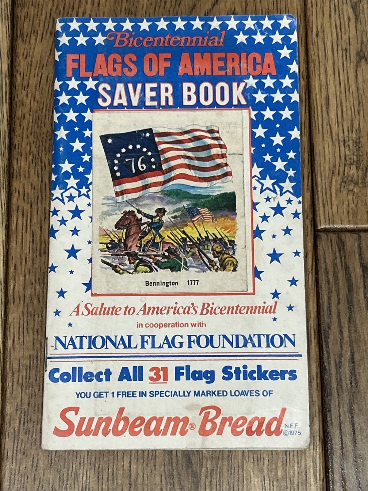 1975 Sunbeam Bread Bicentennial Flags Of America Saver Book Complete 31 Stickers