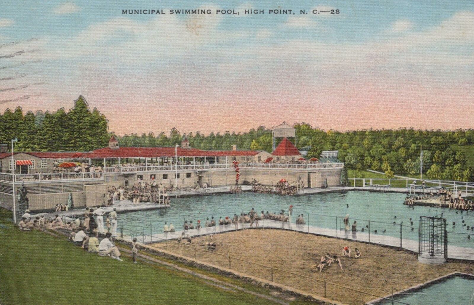 Postcard Municipal Swimming Pool High Point NC 