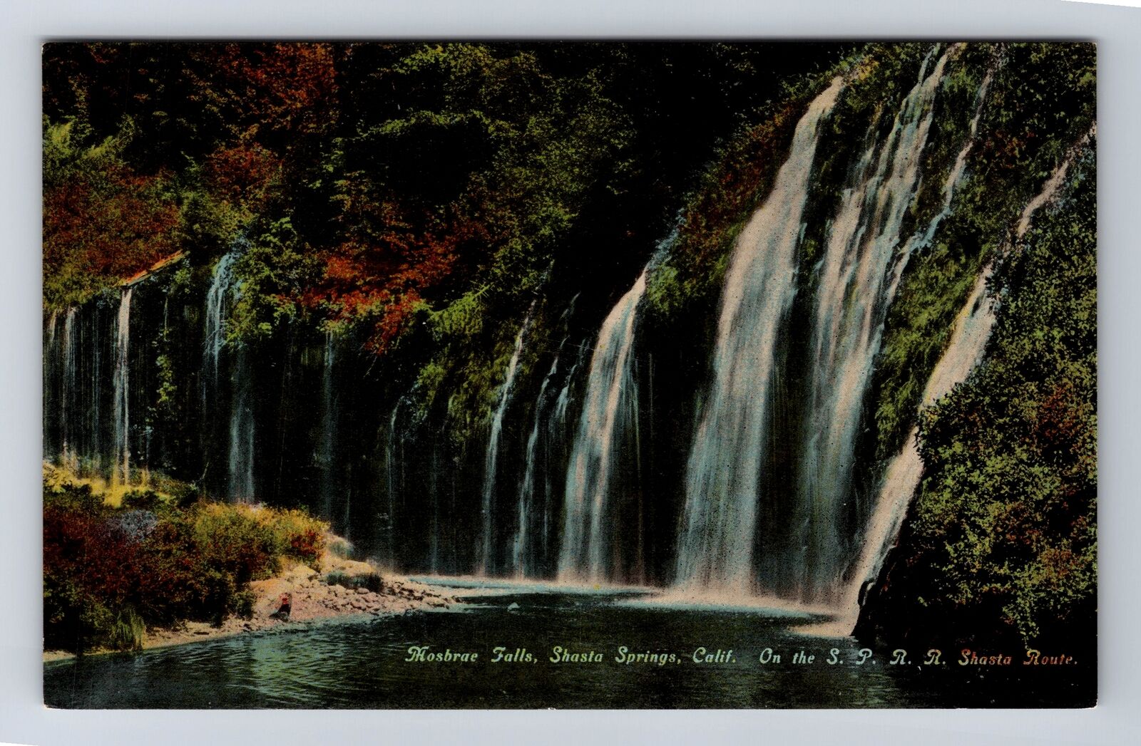 Shasta Springs CA-California, Mosbrae Falls, Antique Vintage Postcard