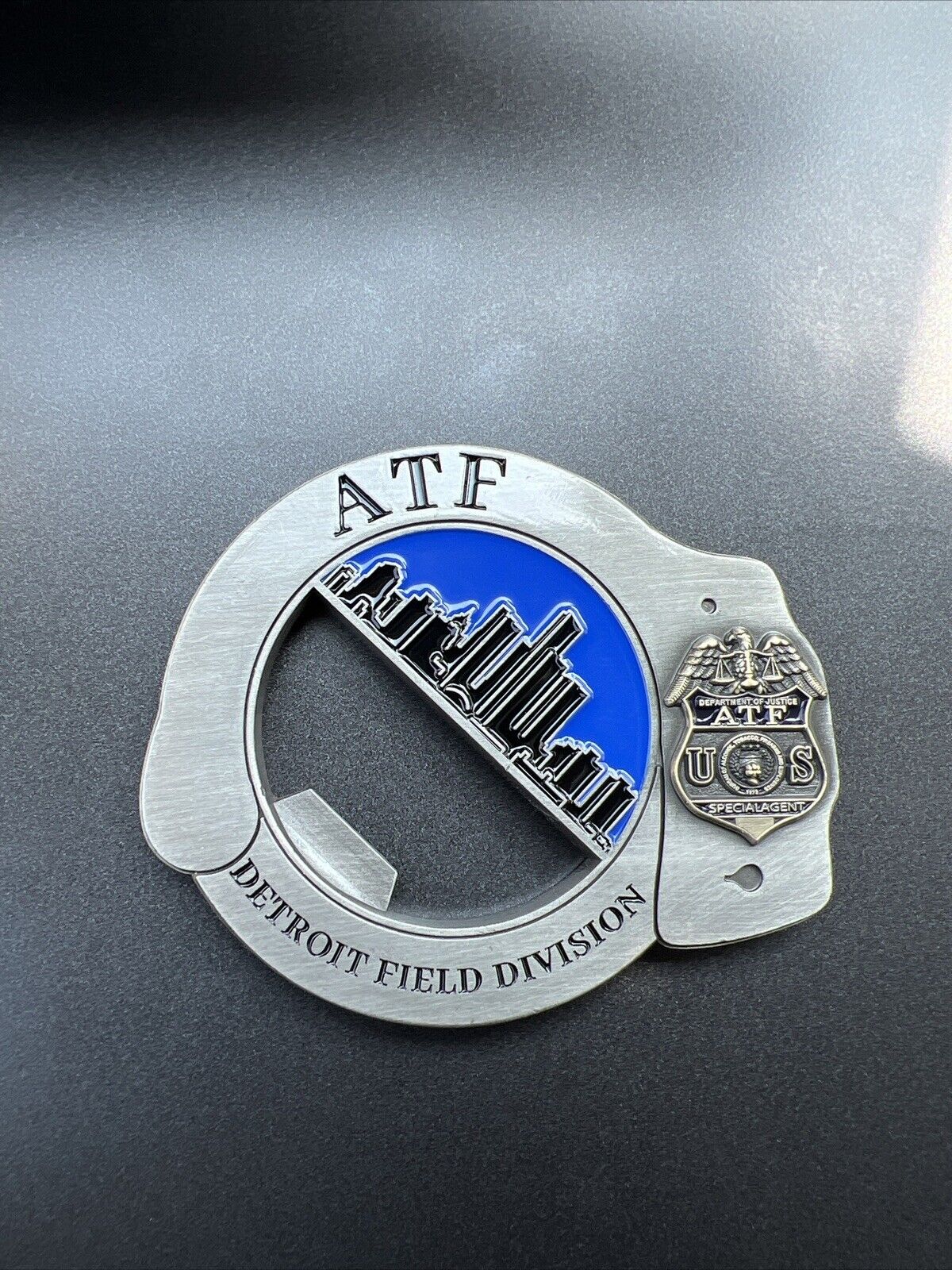 ATF Detroit Field Division Bottle Opener Challenge Coin