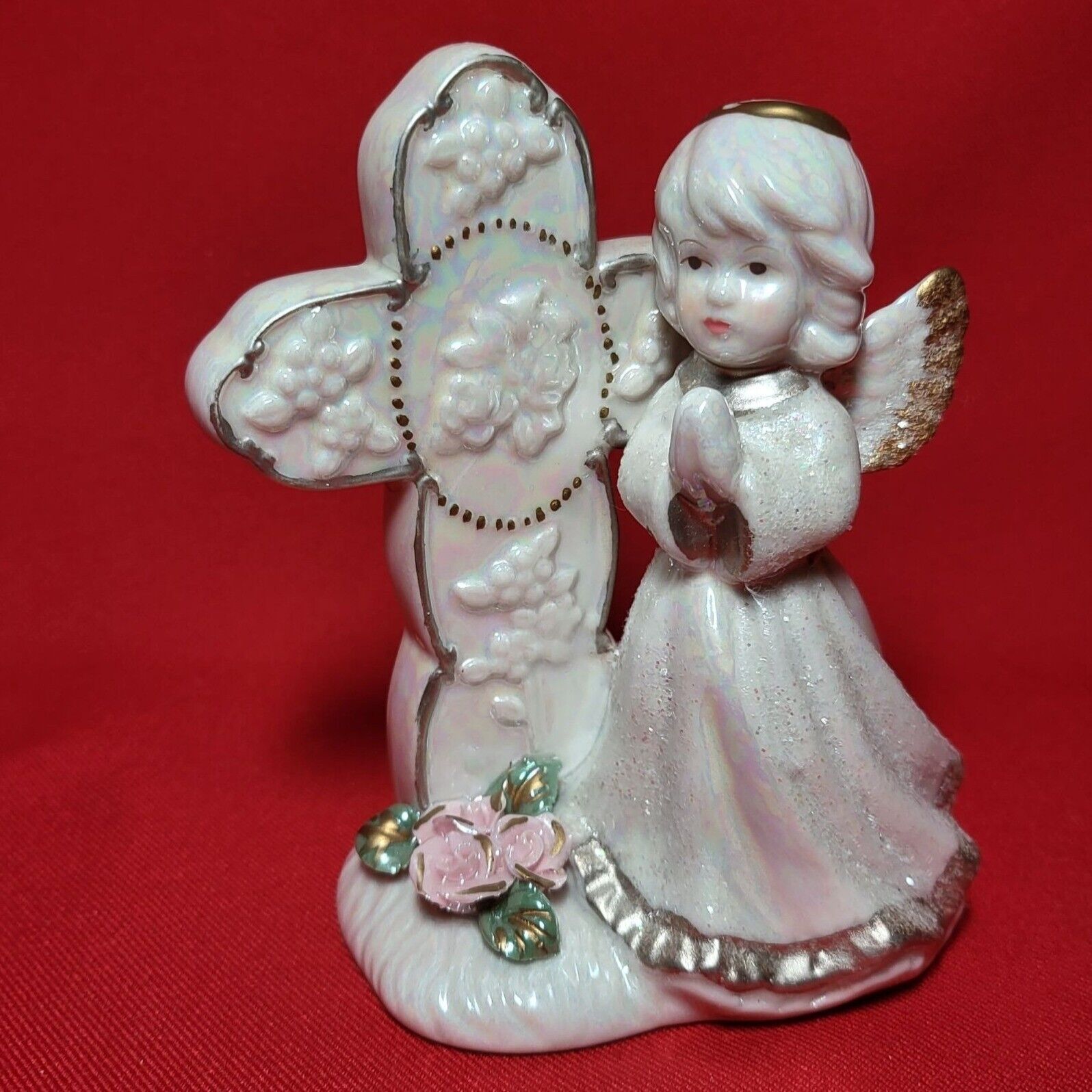 Angel with Cross Figurine Home Decor